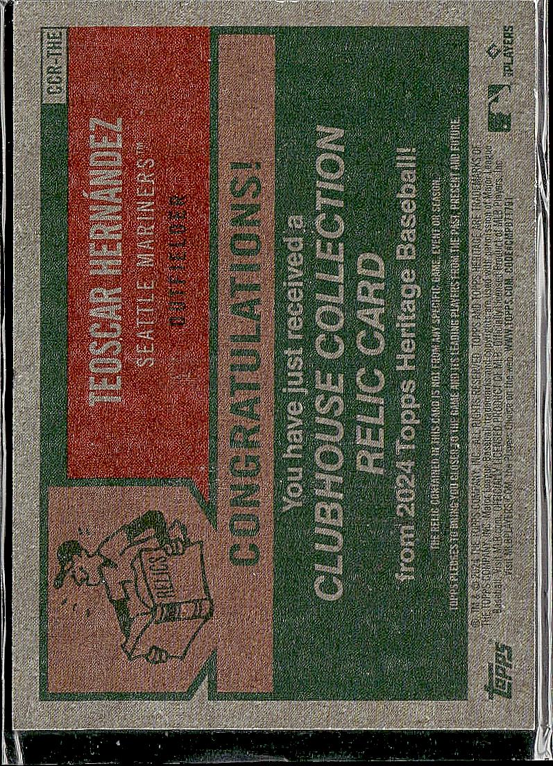 2024 Topps Heritage #CCR-THE Teoscar Hernández Clubhouse Collection Relics