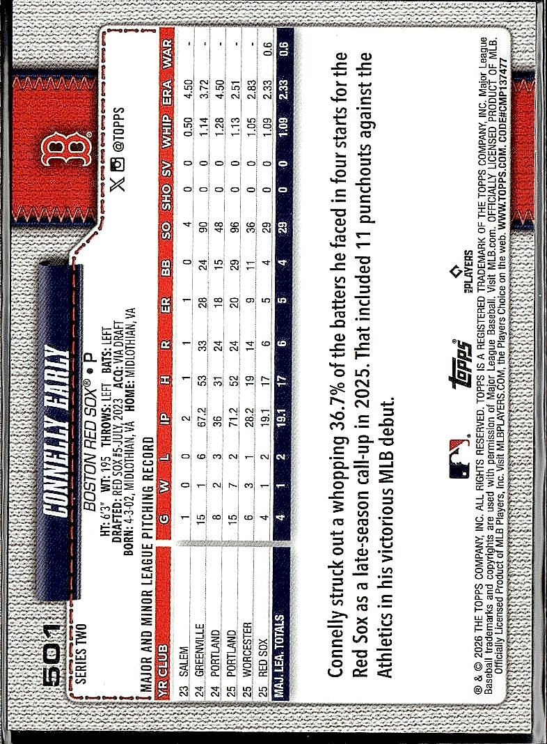 2026 Topps #501 Connelly Early