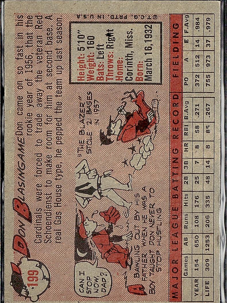 1958 Topps #199 Don Blasingame