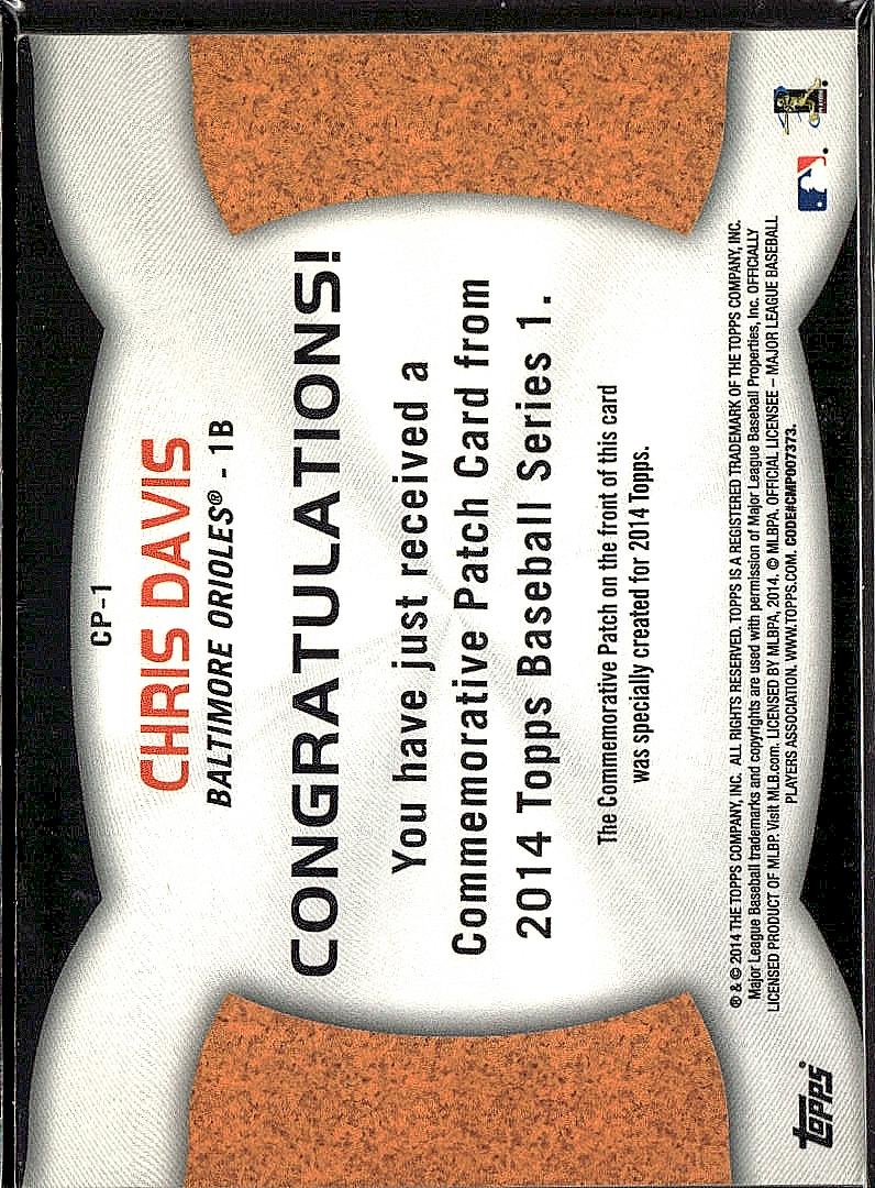 2014 Topps #CP-1 Chris Davis Commemorative Patches