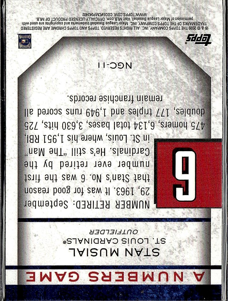 2020 Topps Chrome Update #NGC-11 Stan Musial A Numbers Game