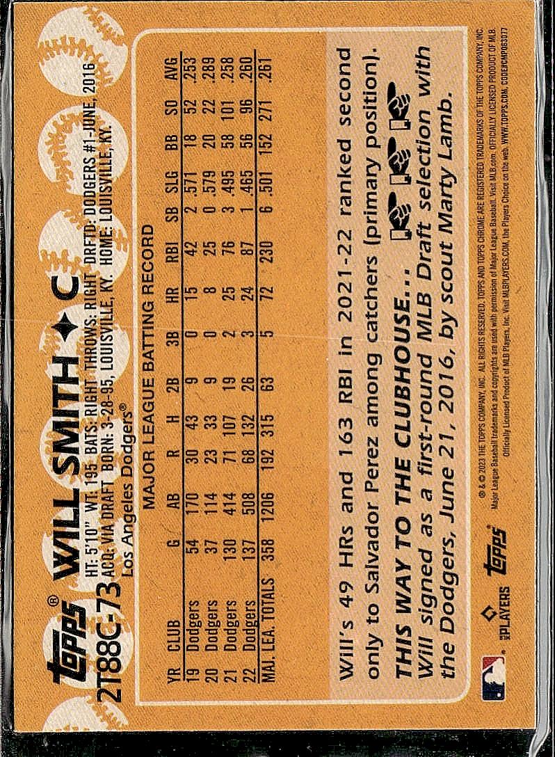 2023 Topps #2T88C-73 Will Smith 1988 Topps Throwback Mojo