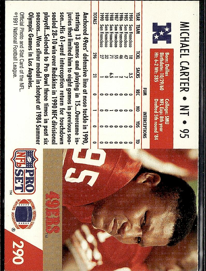 1991 Pro Set #290 Michael Carter