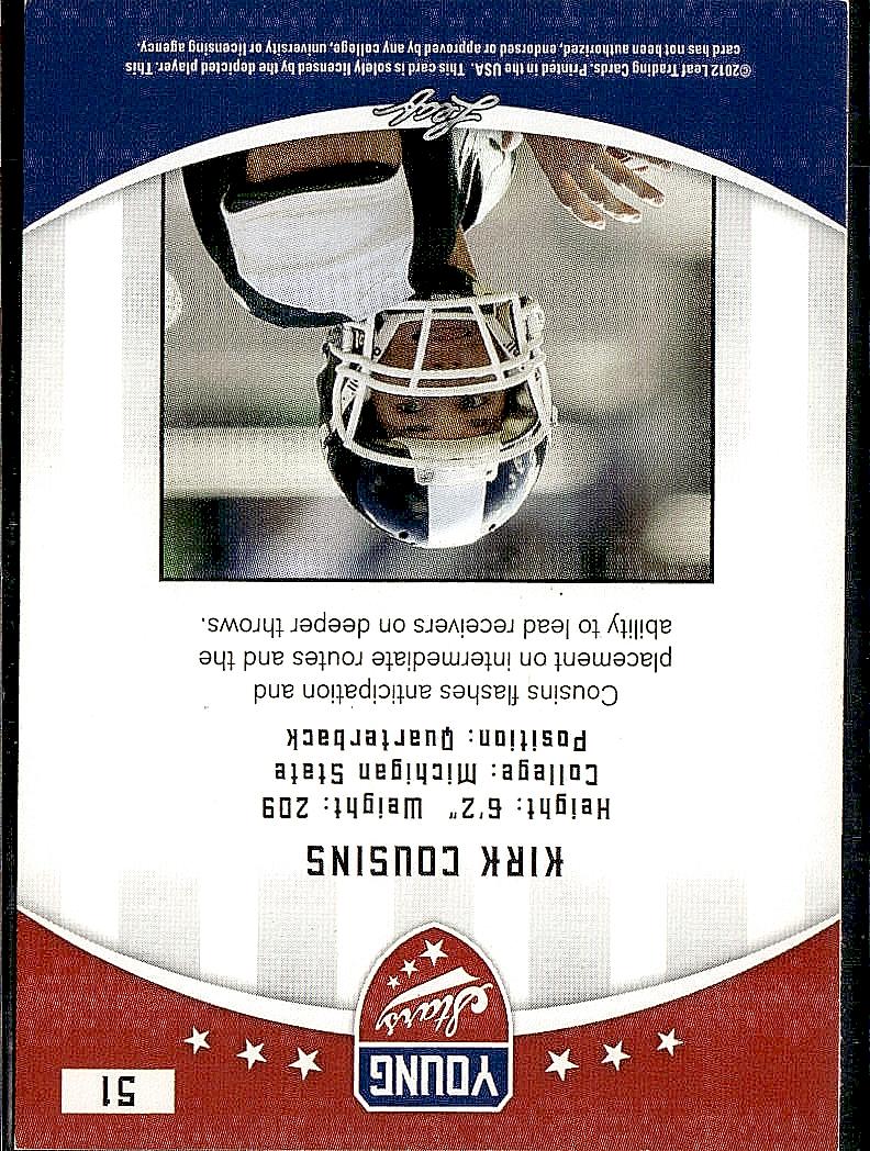 2012 Leaf Young Stars #51 Kirk Cousins