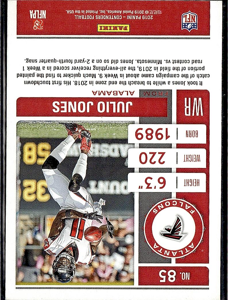 2019 Panini Contenders #85 Julio Jones