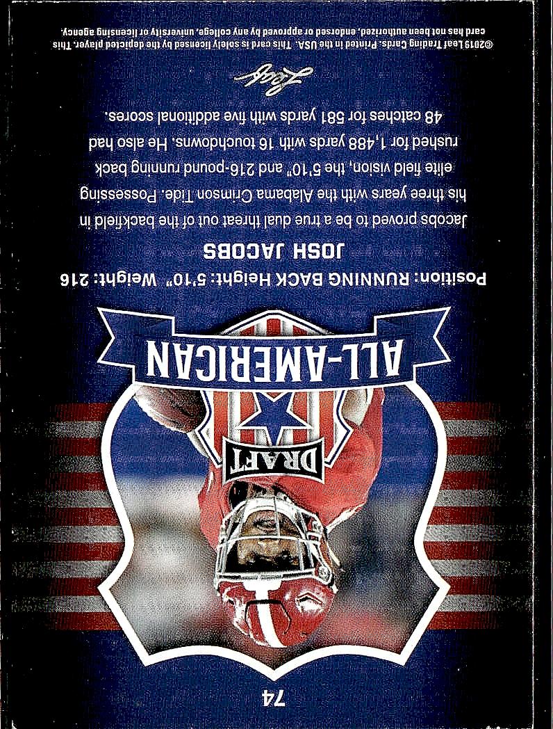 2019 Leaf Draft #74 Josh Jacobs
