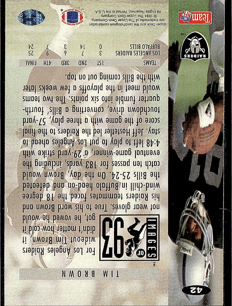 1994 Collector's Choice #42 Tim Brown