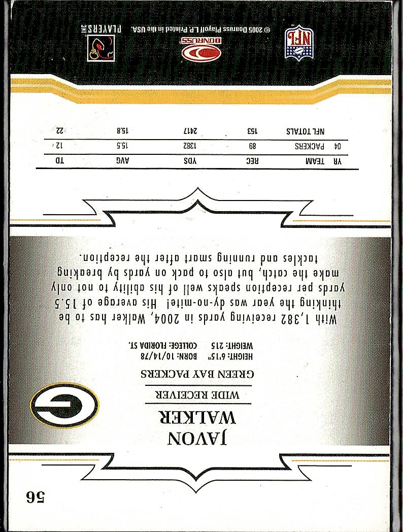 2005 Donruss Throwback Threads #56 Javon Walker
