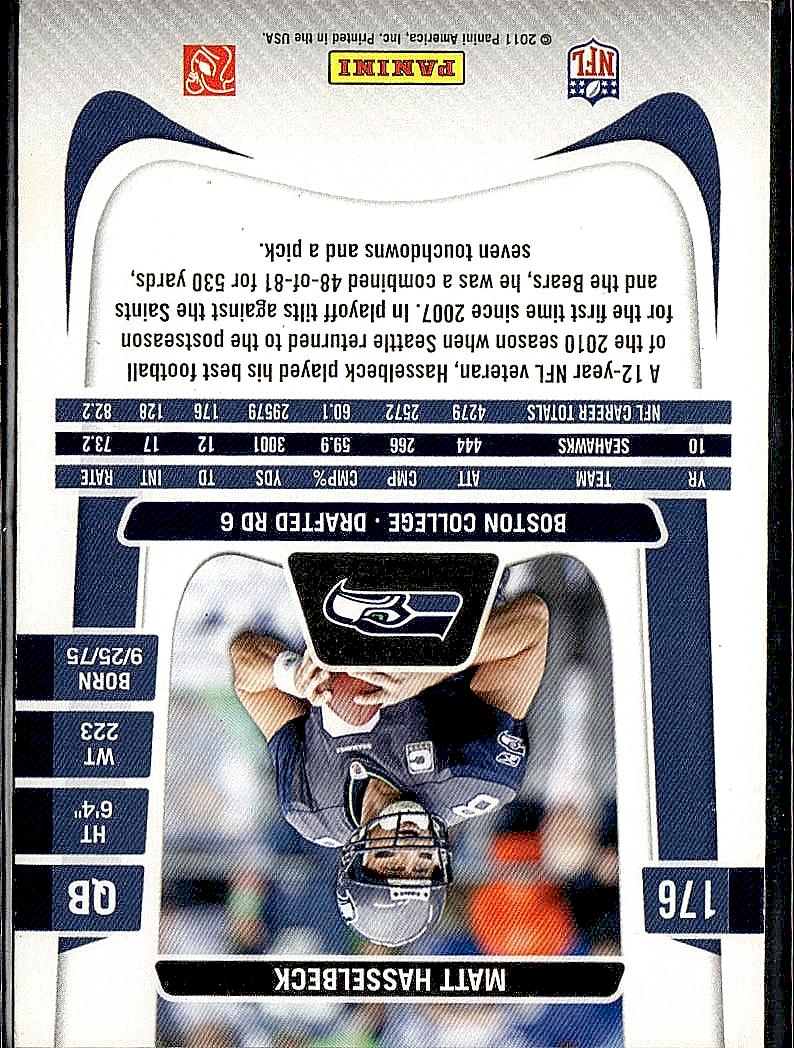 2011 Panini Prestige #176 Matt Hasselbeck
