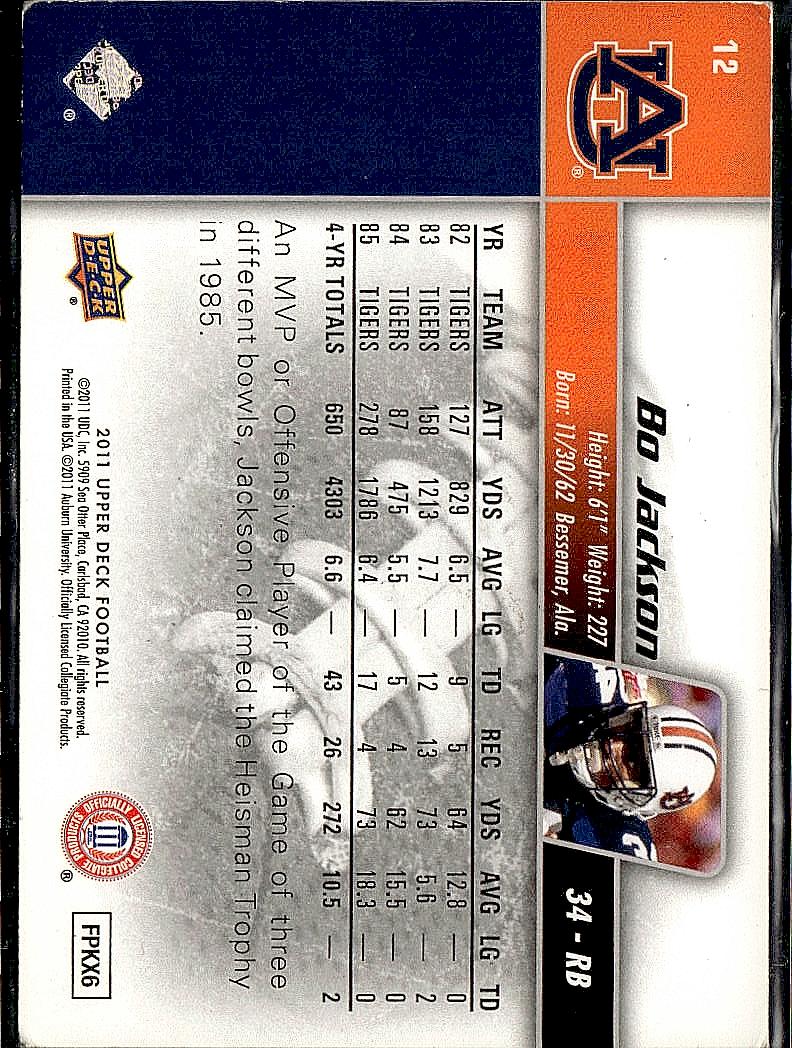 2011 Upper Deck #12 Bo Jackson