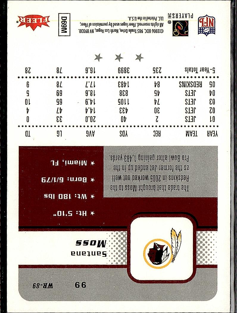 2006 Fleer #99 Santana Moss