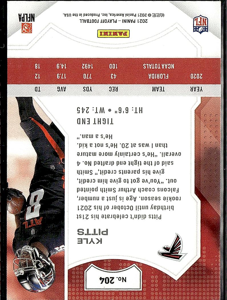 2021 Panini Playoff #204 Kyle Pitts