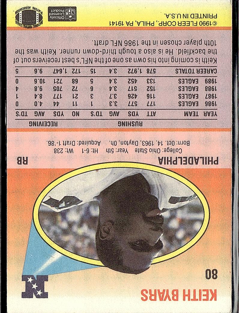 1990 Fleer #80 Keith Byars