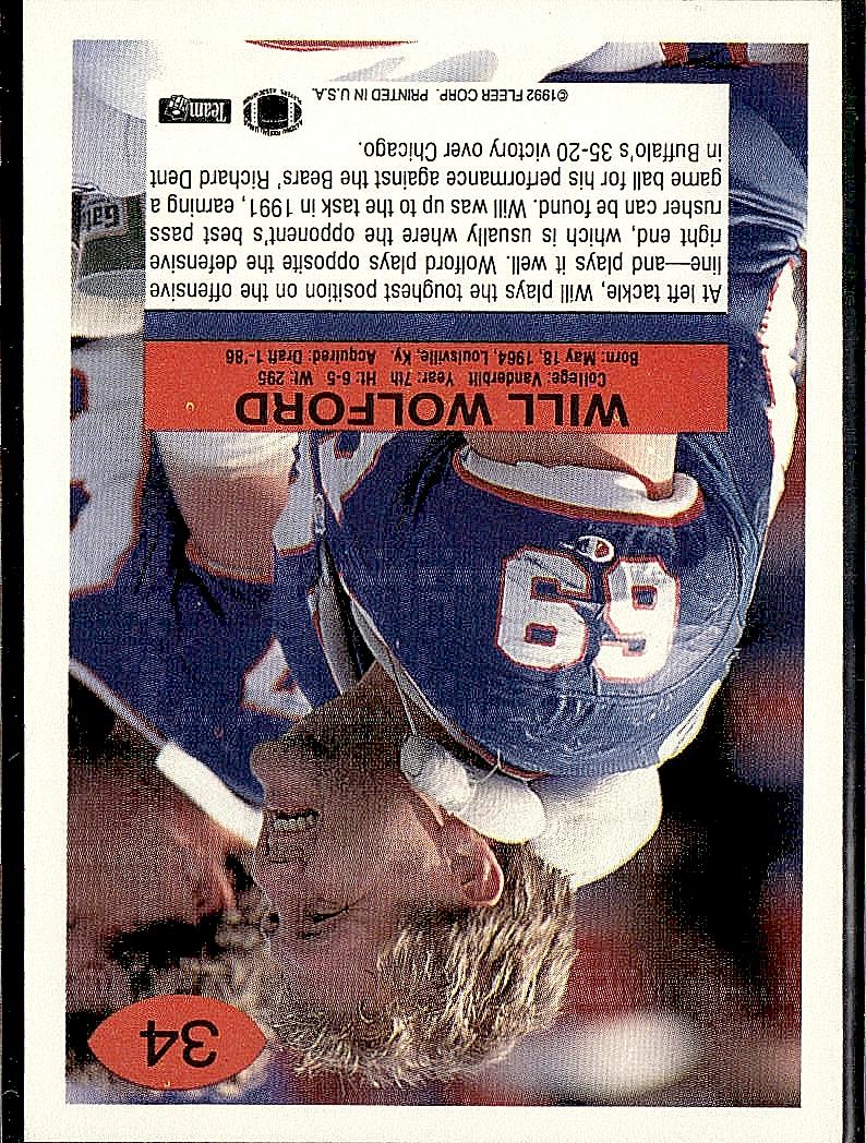 1992 Fleer #34 Will Wolford