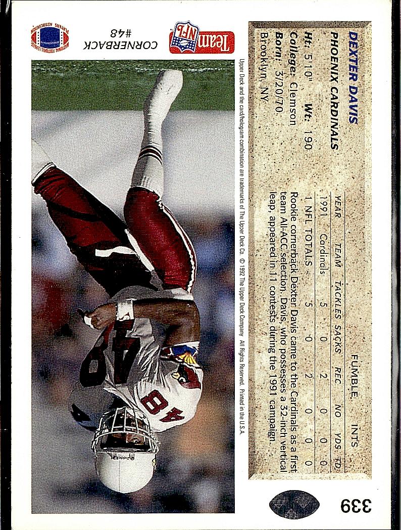 1992 Upper Deck #339 Dexter Davis