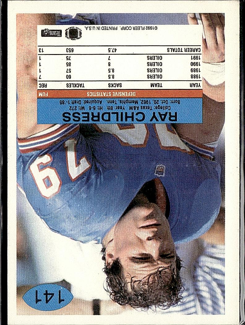1992 Fleer #141 Ray Childress