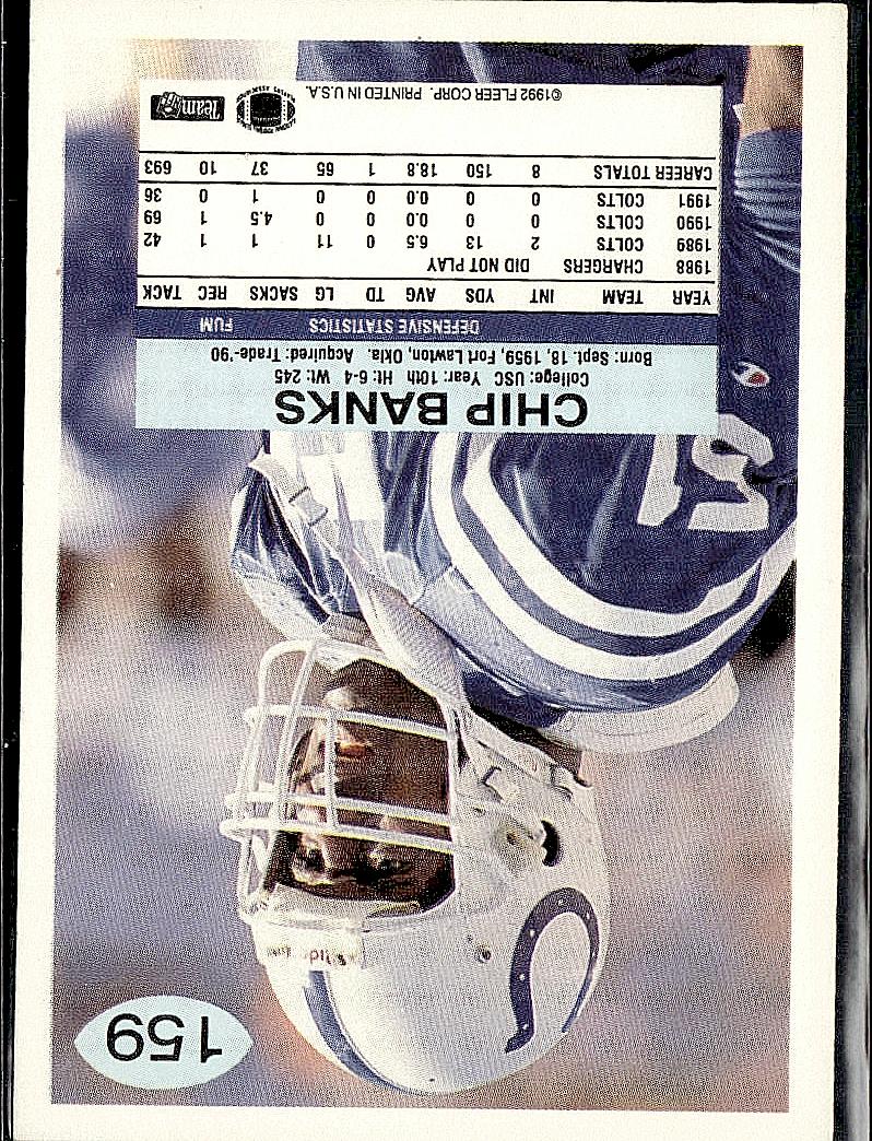 1992 Fleer #159 Chip Banks