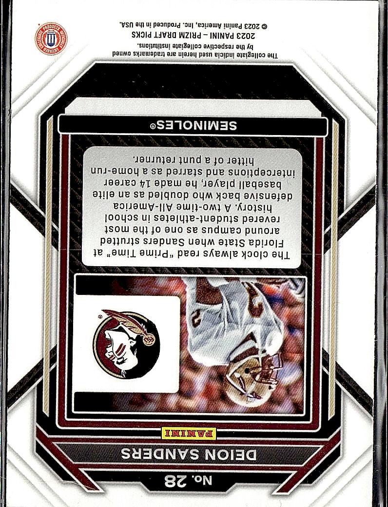 2023 Panini Prizm Draft Picks #28 Deion Sanders Prizms Silver