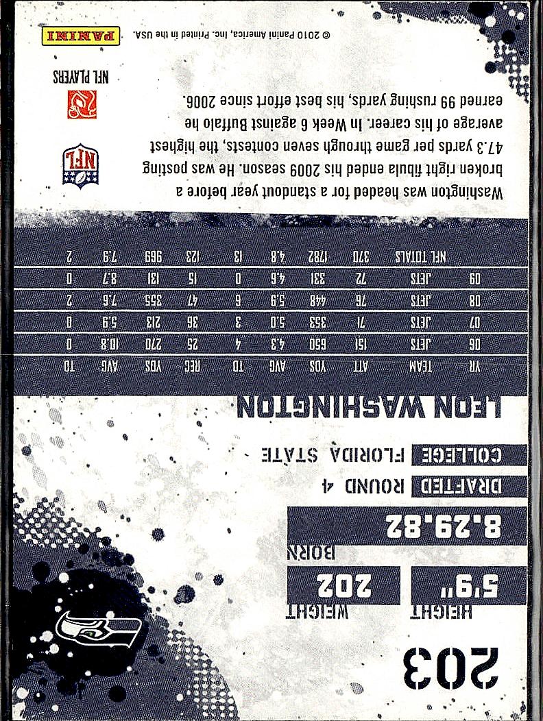 2010 Score #203 Leon Washington