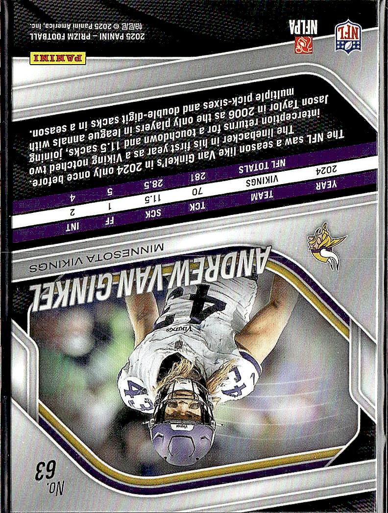 2025 Panini Prizm #63 Andrew Van Ginkel