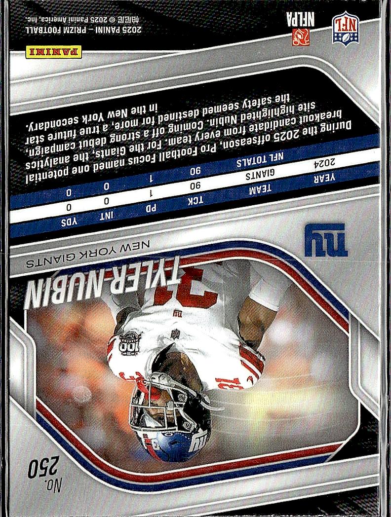 2025 Panini Prizm #250 Tyler Nubin