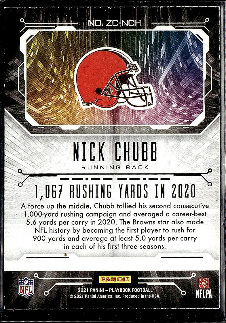 2021 Panini Playbook #ZC-NCH Nick Chubb Zoning Commission