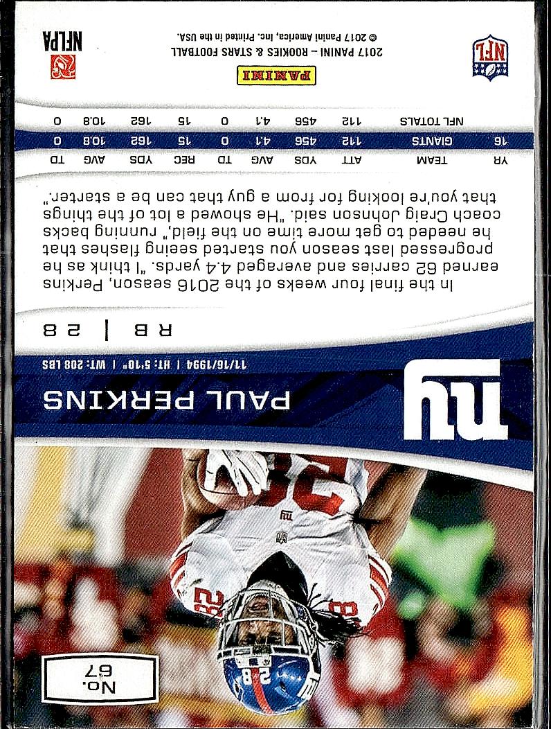 2017 Panini Rookies & Stars #67 Paul Perkins