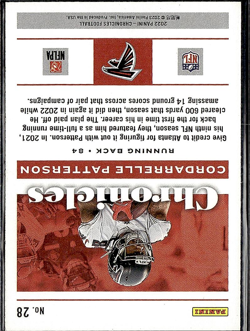 2022 Panini Chronicles #28 Cordarrelle Patterson