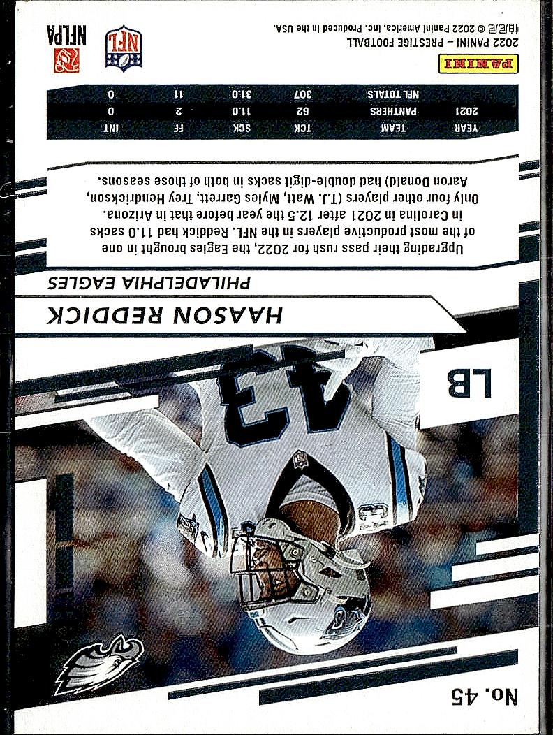 2022 Panini Prestige #45 Haason Reddick