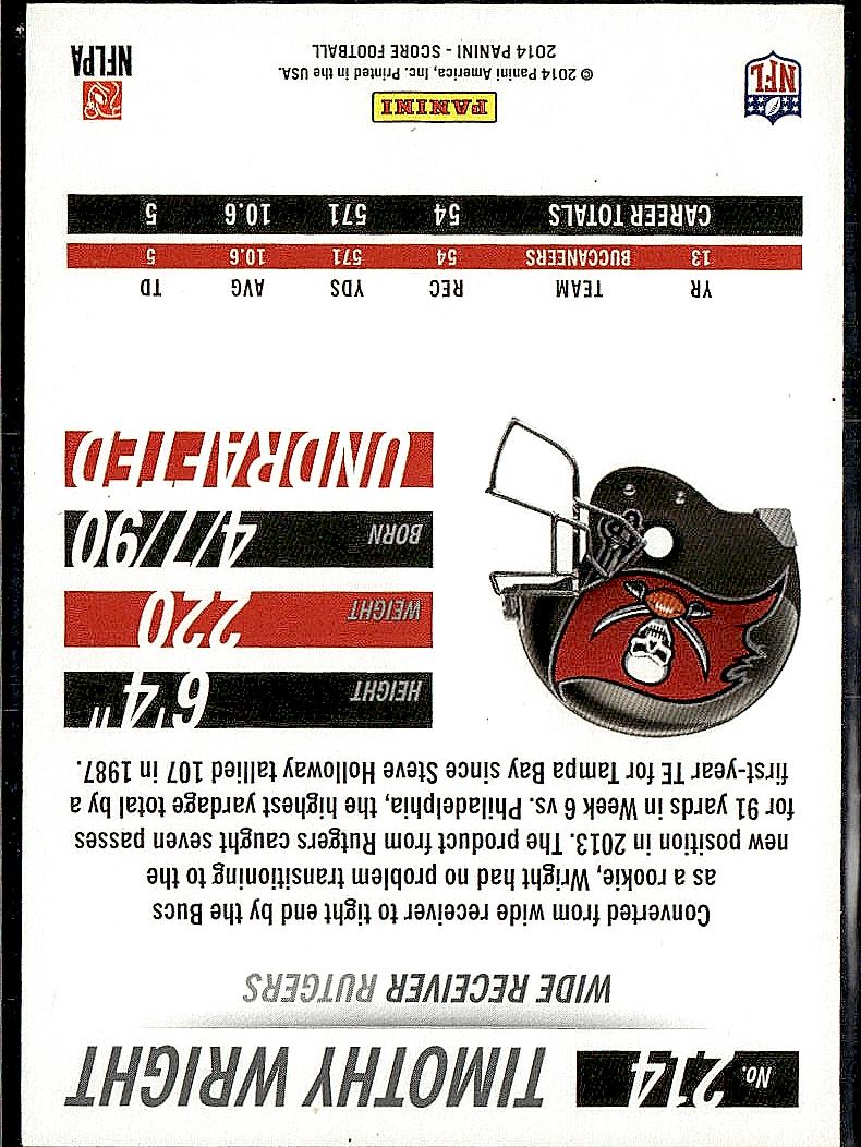 2014 Score #214 Timothy Wright