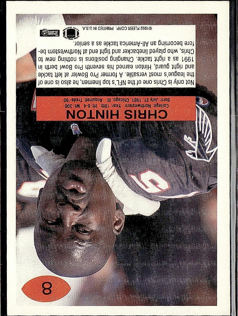 1992 Fleer #8 Chris Hinton