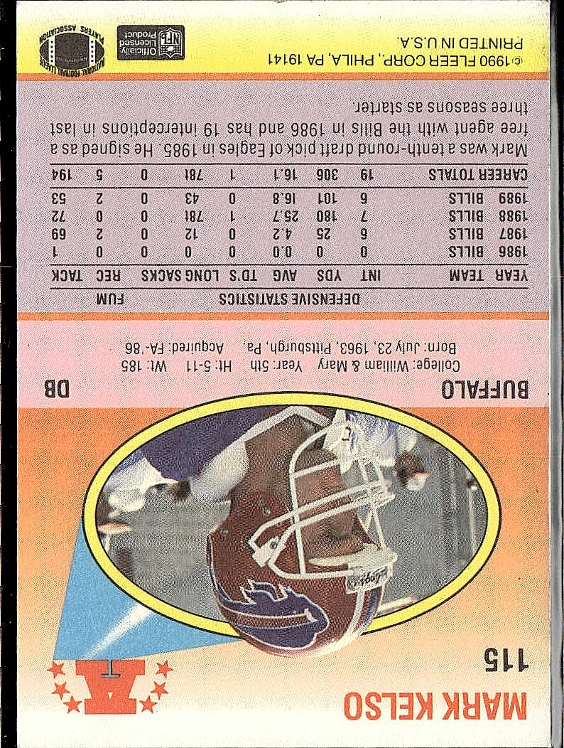 1990 Fleer #115a Mark Kelso