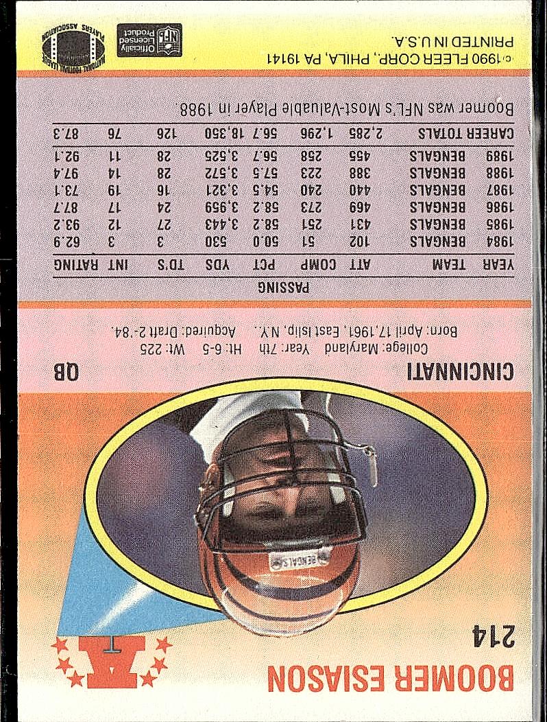 1989 Panini Stickers #233 Boomer Esiason