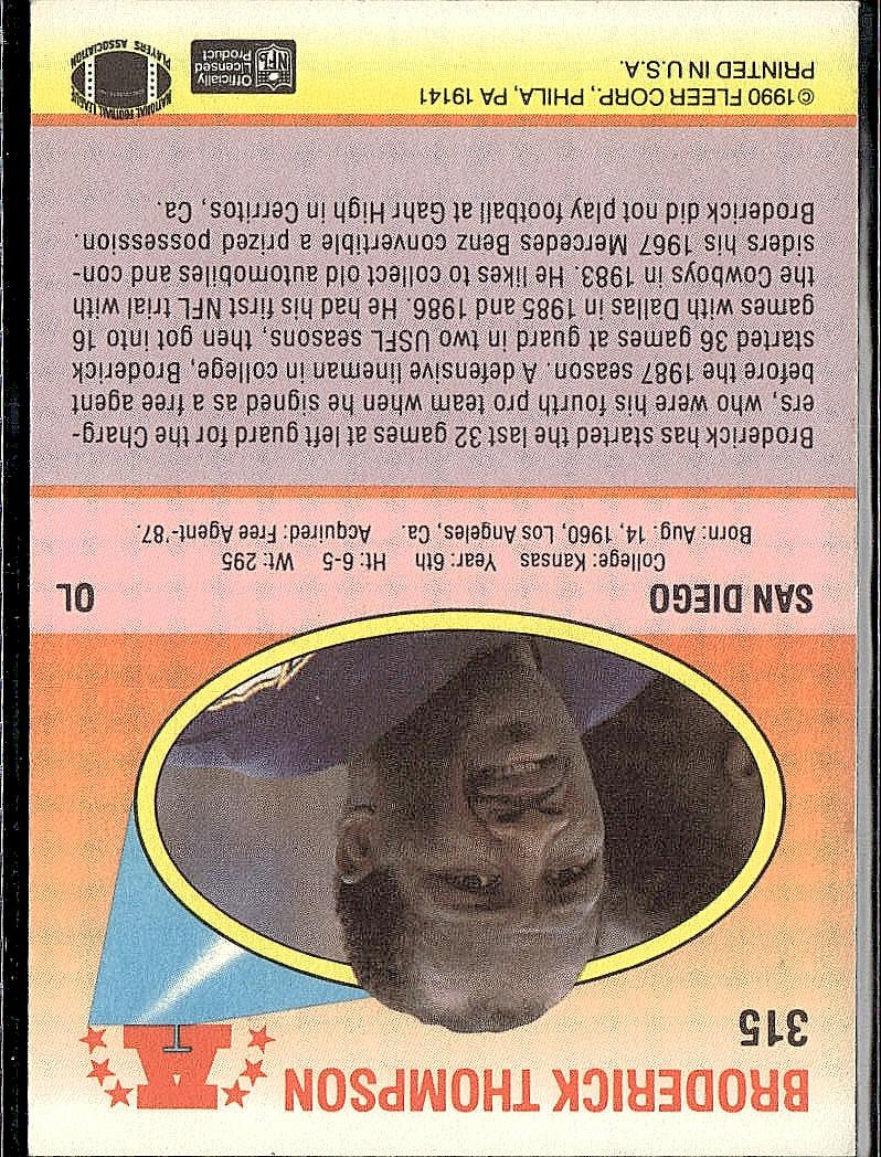 1990 Fleer #315 Broderick Thompson