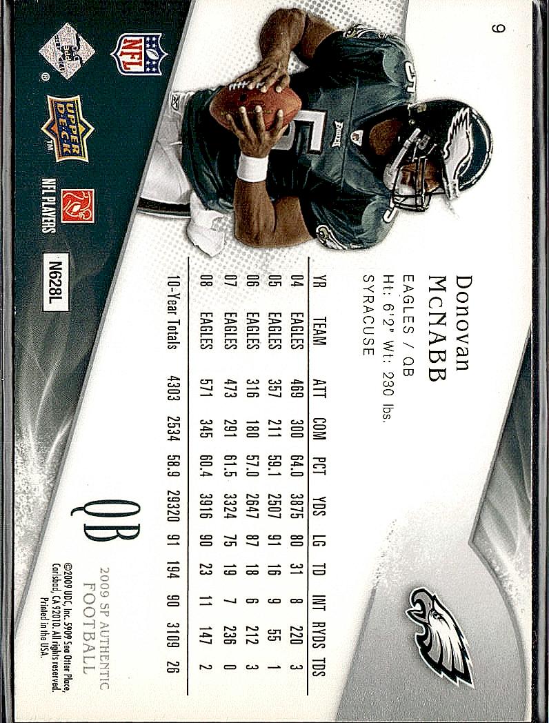 2009 SP Authentic #9 Donovan McNabb