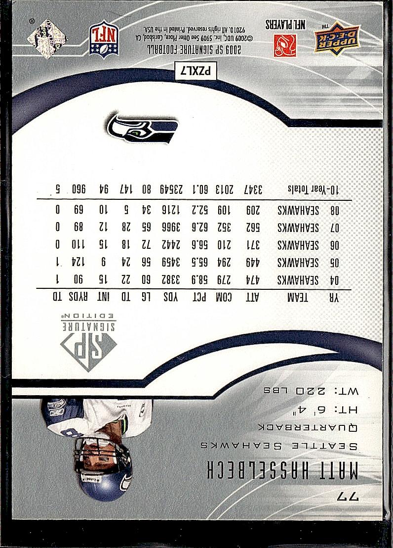 2009 SP Signature #77 Matt Hasselbeck