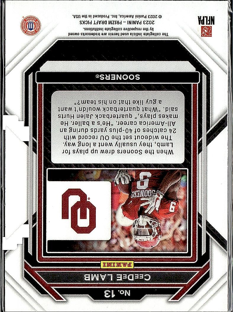 2023 Panini Prizm Draft Picks #13 CeeDee Lamb