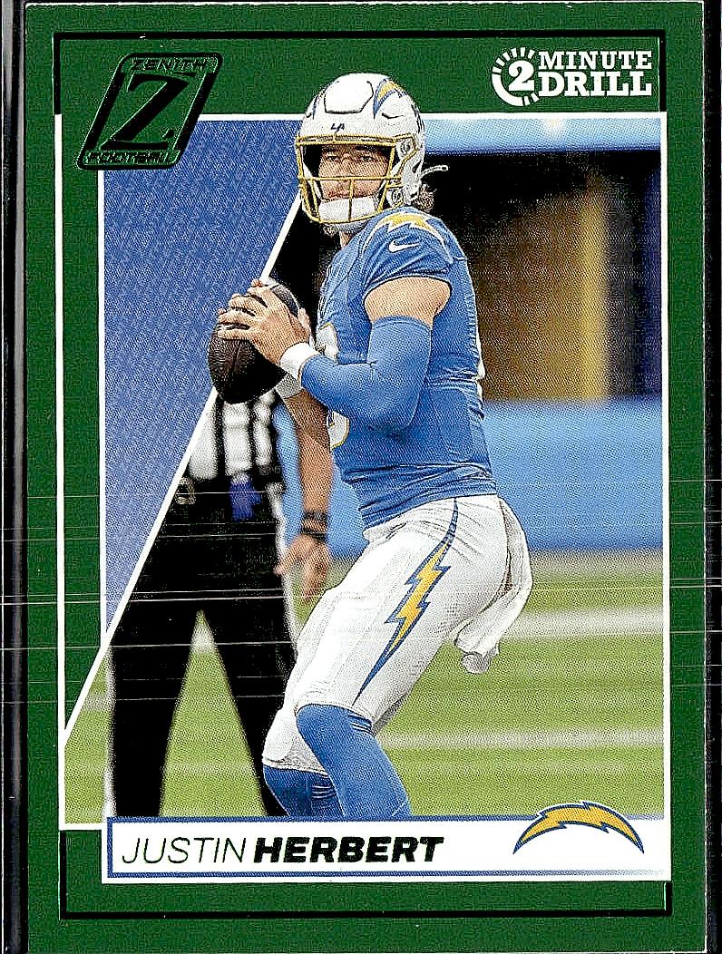 2024 Panini Zenith #54 Justin Herbert Two Minute Drill