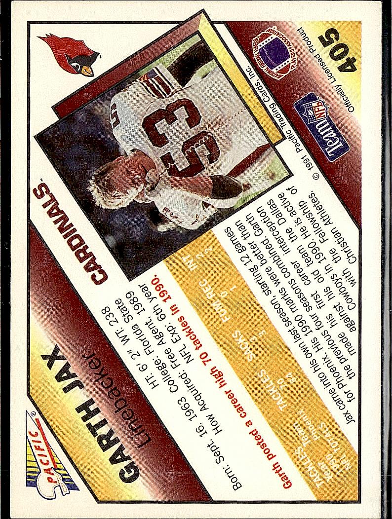 1991 Pacific #405 Garth Jax
