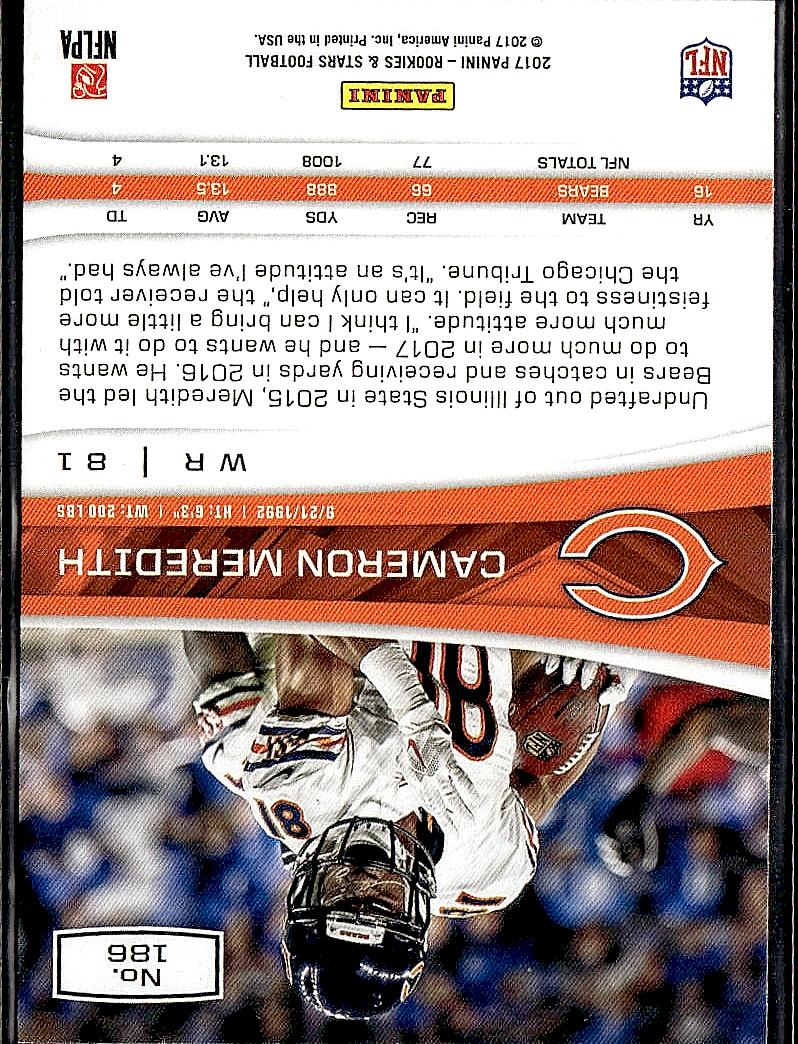 2017 Panini Rookies & Stars #186 Cameron Meredith