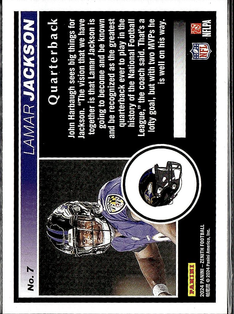 2024 Panini Zenith #7 Lamar Jackson Retail