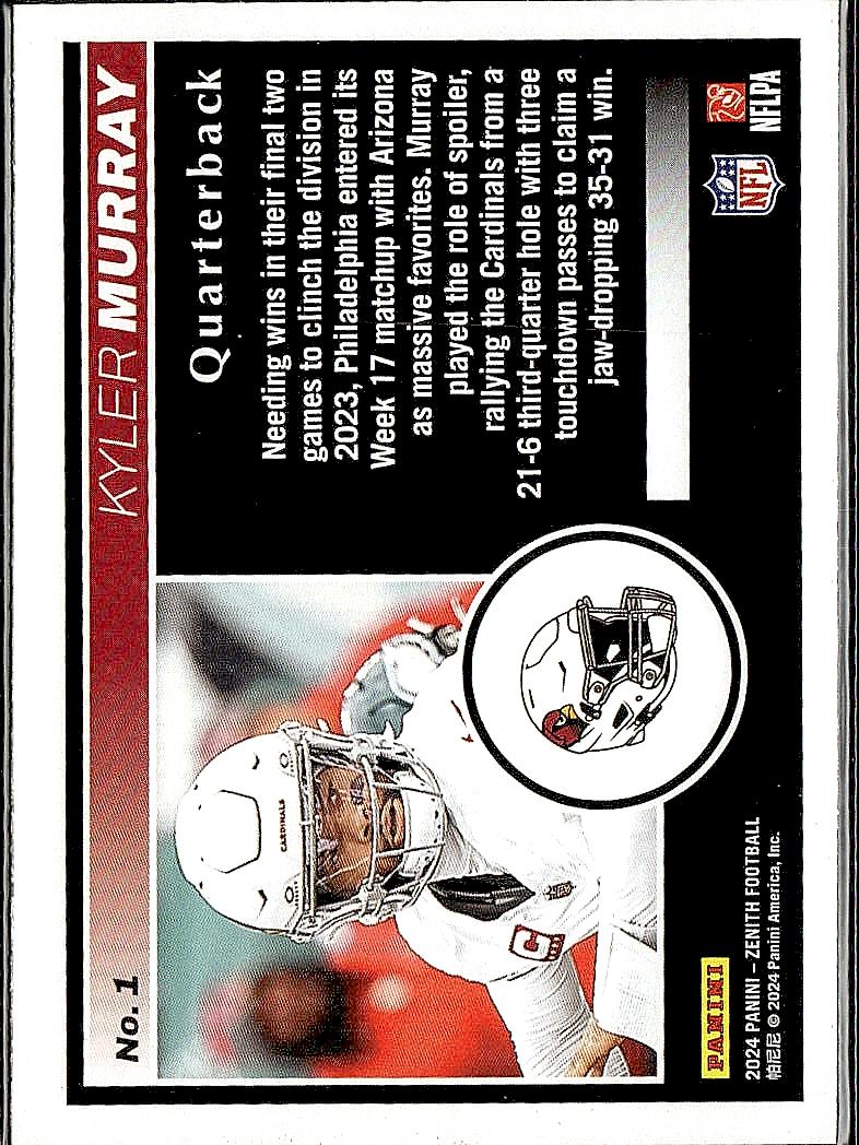 2024 Panini Zenith #1 Kyler Murray Retail
