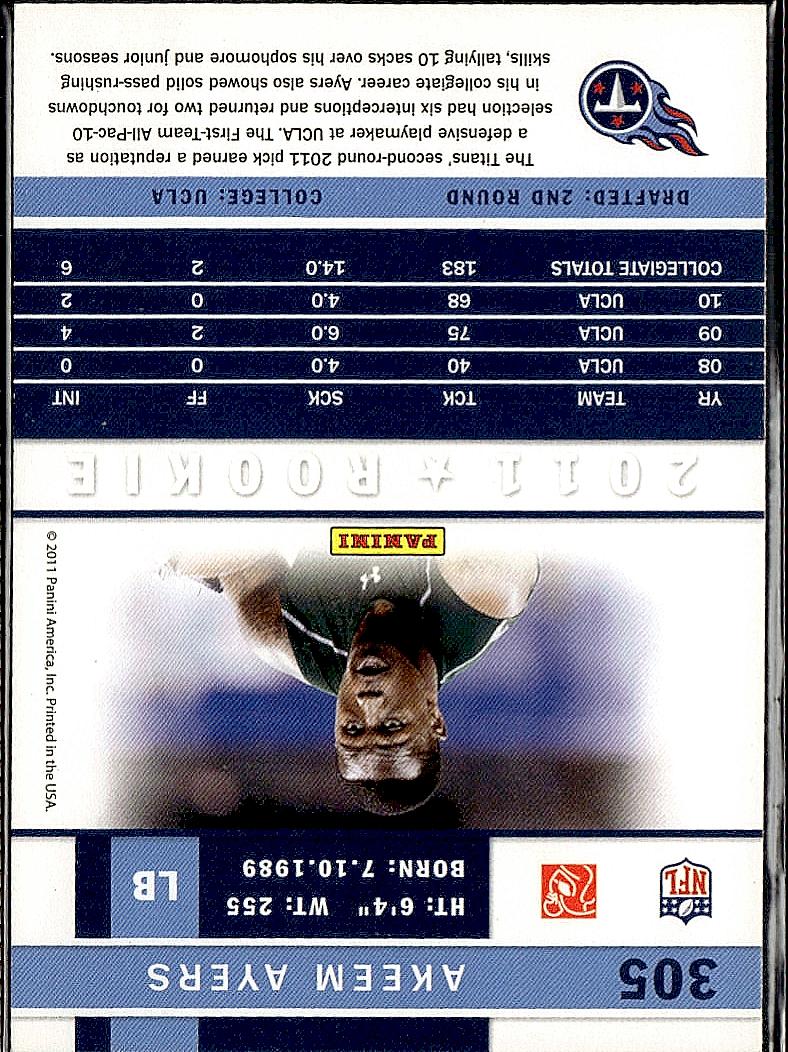 2011 Score #305 Akeem Ayers Scorecard