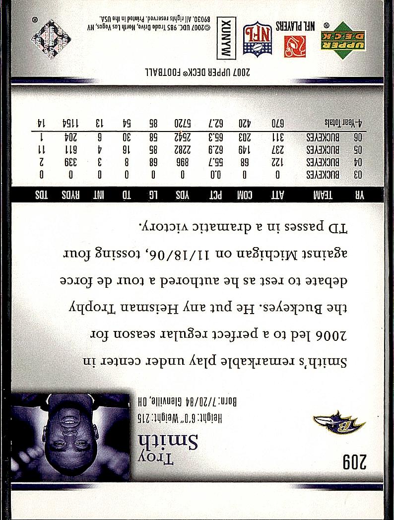 2007 Upper Deck #209 Troy Smith