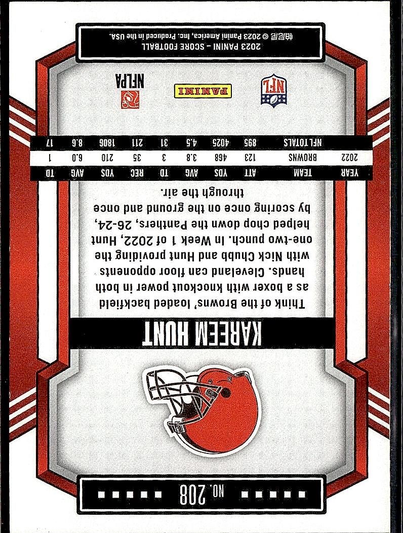 2023 Score #208 Kareem Hunt