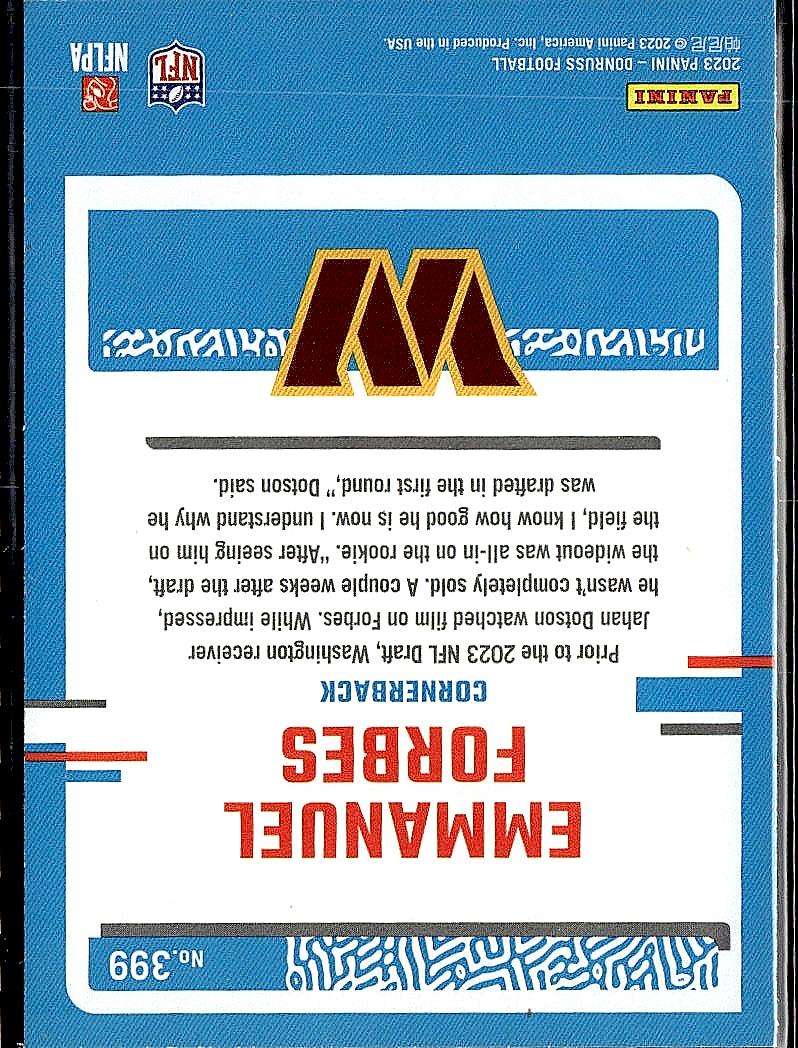 2023 Donruss #399 Emmanuel Forbes Press Proof Blue