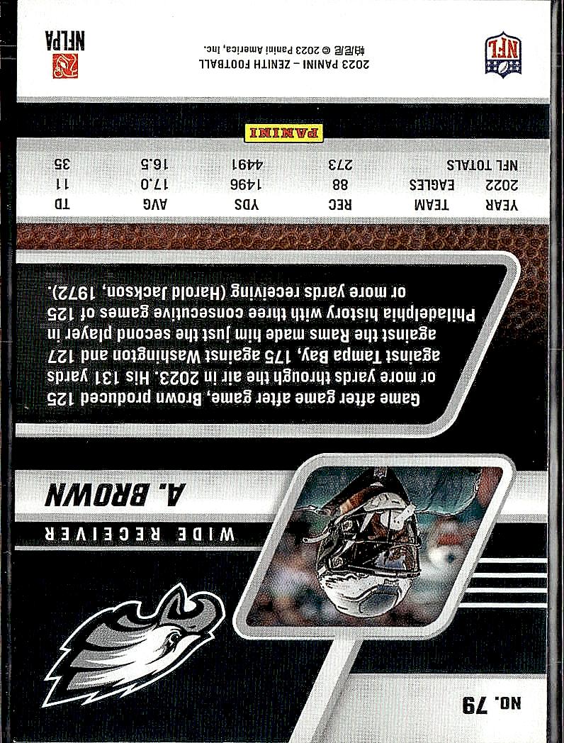 2023 Panini Zenith #79 A.J. Brown Red Zone