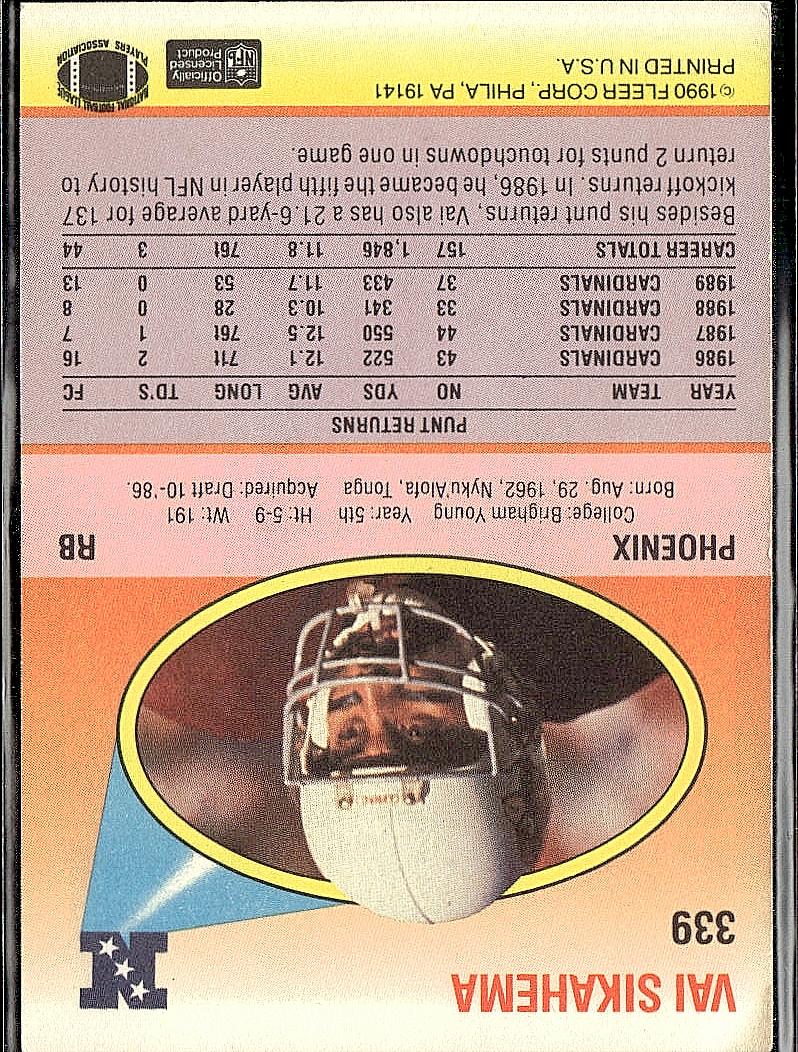 1990 Fleer #339 Vai Sikahema