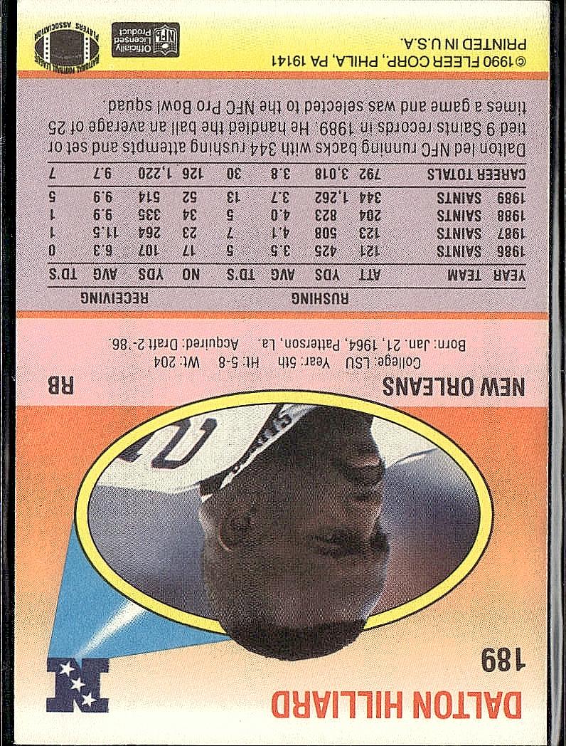 1990 Fleer #189 Dalton Hilliard
