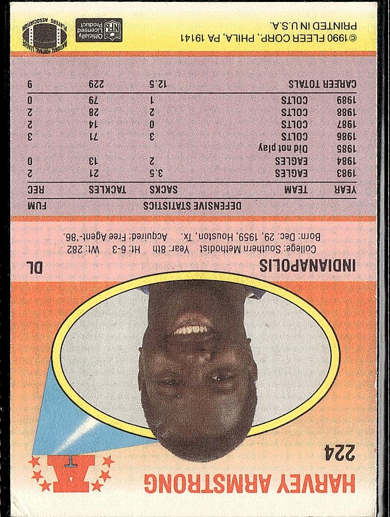 1990 Fleer #224 Harvey Armstrong